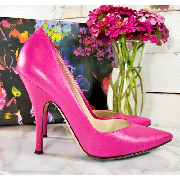 Dolce & Gabbana Hot Pink Leather Stiletto Pumps - Picture 6 of 7